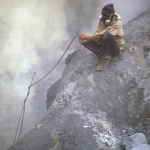 Vulcanologist at work in the Mutnovsky Volcano - Kamčatka, Russian Federation - Summer 1993