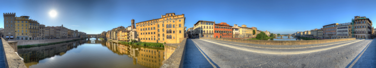 Three Bridges at Sunrise - Florence, Italy - June 6, 2013