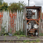 Rusty gas pumps - Dervock, Northern Ireland, UK - August 17, 2017