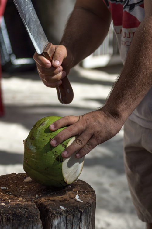 Coconut Cutter - Isla Mujeres, Quintana Roo, Mexico - August 18, 2014