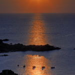 Five Boats at Sunset - La Maddalena Island, Olbia-Tempio, Italy - August 15, 2009
