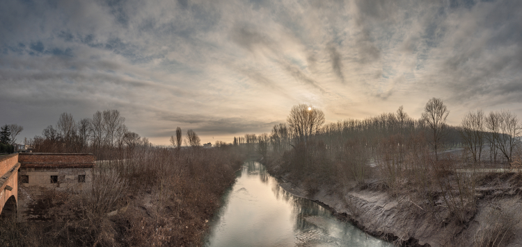 Panaro River - San Cesario Sul Panaro, Modena, Italy - January 13, 2020