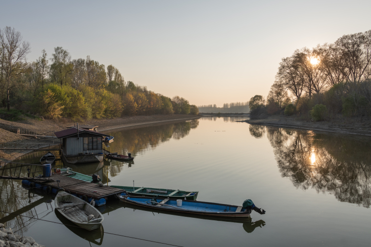 Po River Sunset - Suzzara, Mantova, Italy - April 5, 2022