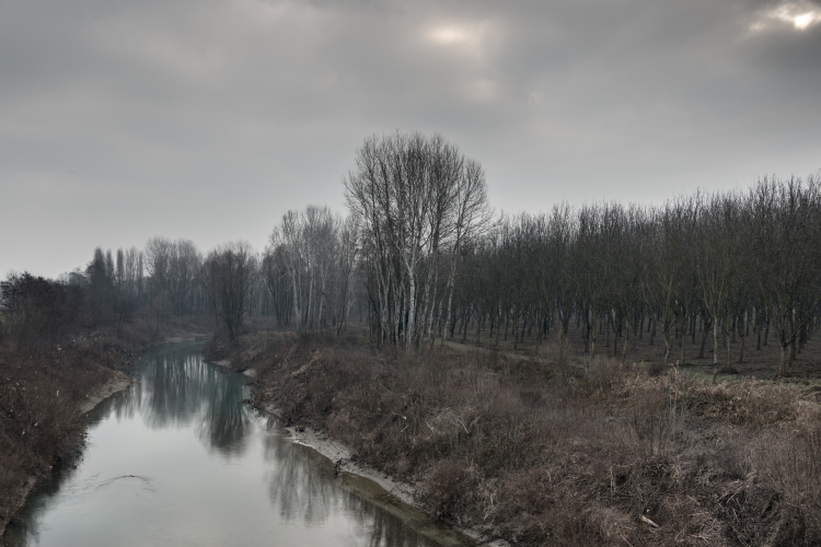 Panaro River - Ponte Sant'Ambrogio, San Cesario sul Panaro, Modena, Italy - January 3, 2017