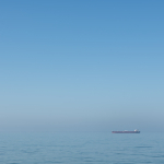 A ship passing by in Delaware Bay - Lewes, Delaware, USA - October 4, 2023