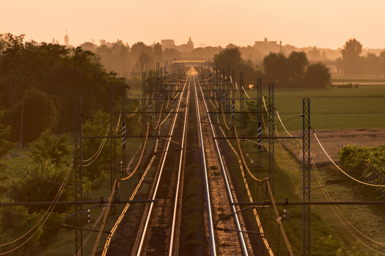 Railway at Sunset - Via Asseverati, Reggio Emilia, Italy - June 9, 2017