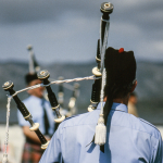 Bagpipers - Lerwick, Shetland Islands, Scotland, UK - June 4, 1989