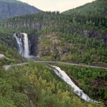 Skjervefossen Waterfalls - Road 13, Norway - June 15, 1989