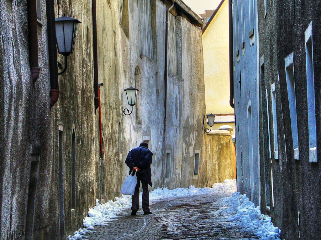 Shopping for Groceries - Vipiteno, Bolzano, Italy - January 2004
