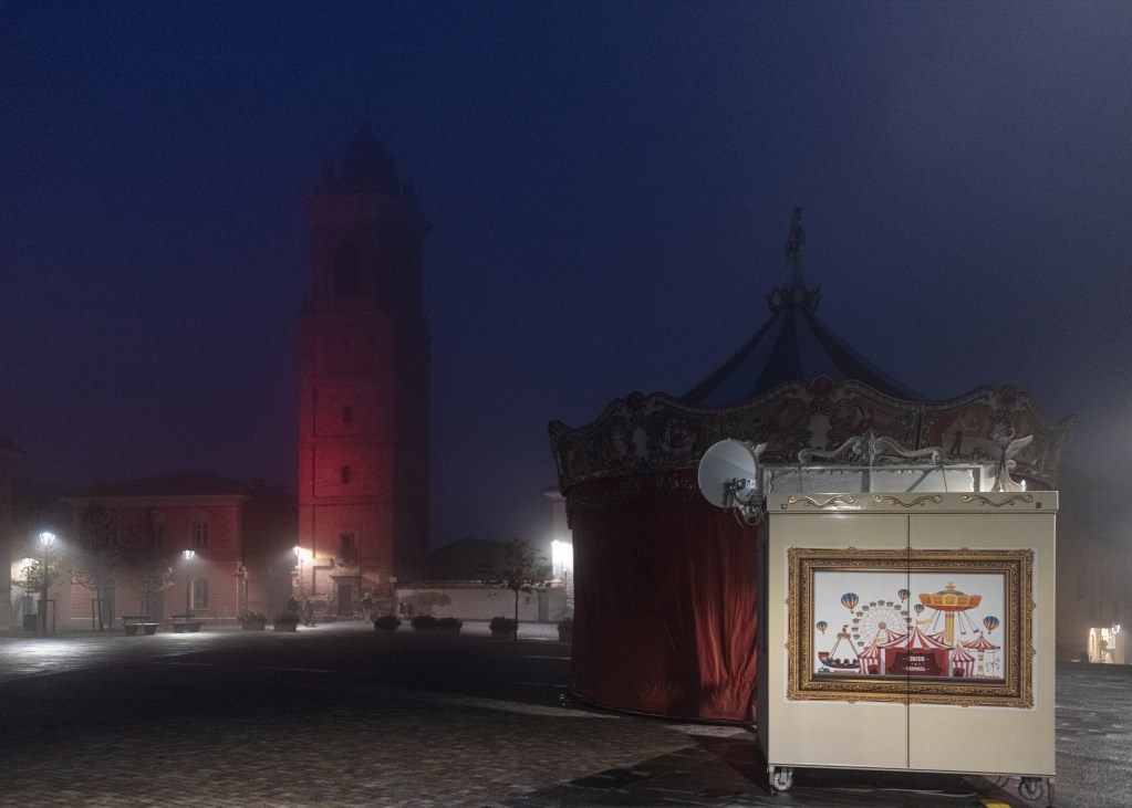 Piazza Castello - La Morra, Cuneo, Italy - November 1, 2021
