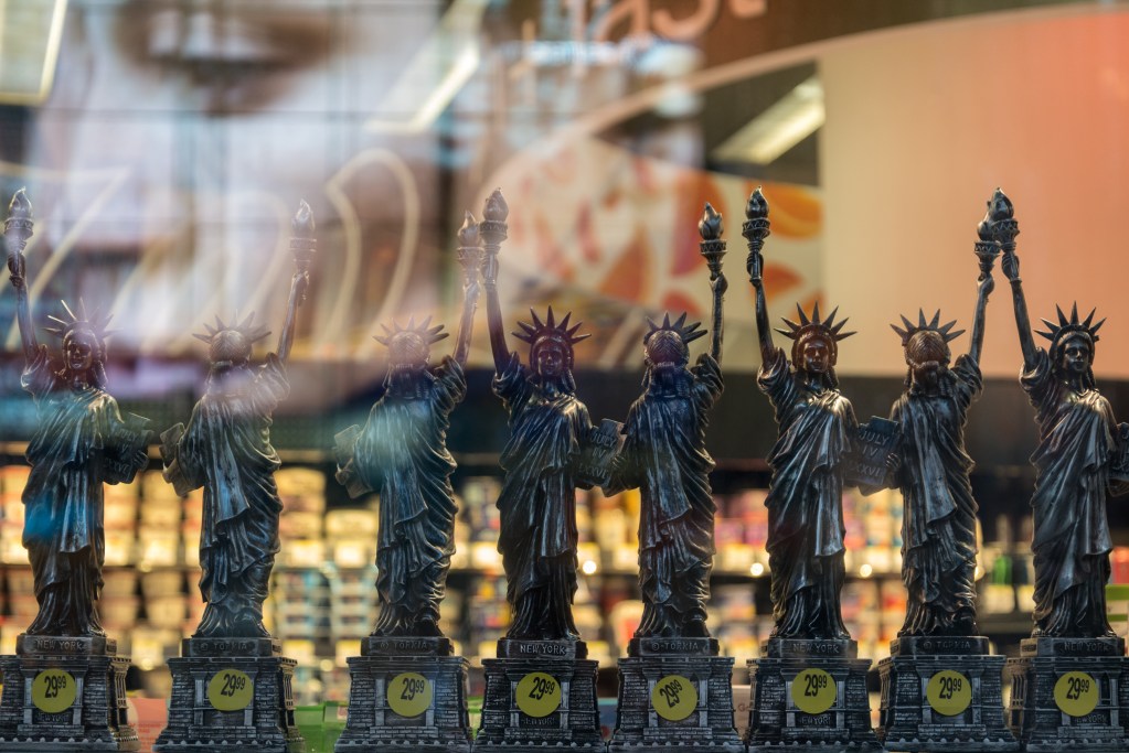 Statues of Liberty - New York, NY, USA - August 17, 2015
